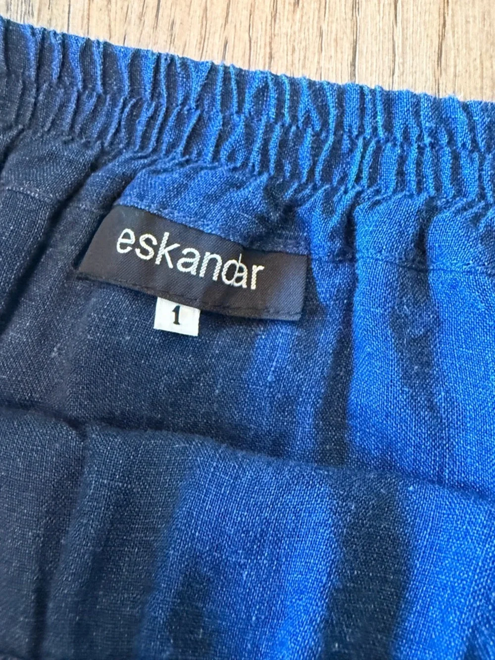 Eskandar Sz 1 S/M Blue Soft Linen Petticoat Feminine Romantic Linen Tiered Skirt